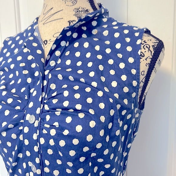 Classic Pin-Up Blue & White Polka Dot Pencil Press - Picture 5 of 5